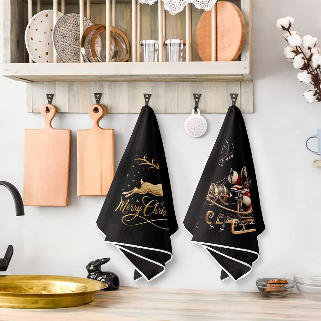 Utierky – čierne s motívom Santa Clausa