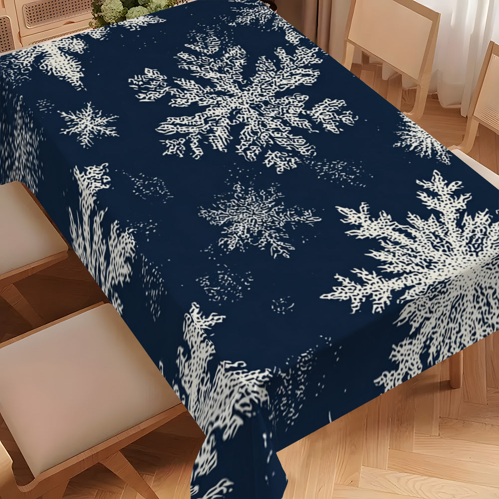 Obrus – modro-biely snehový vzor