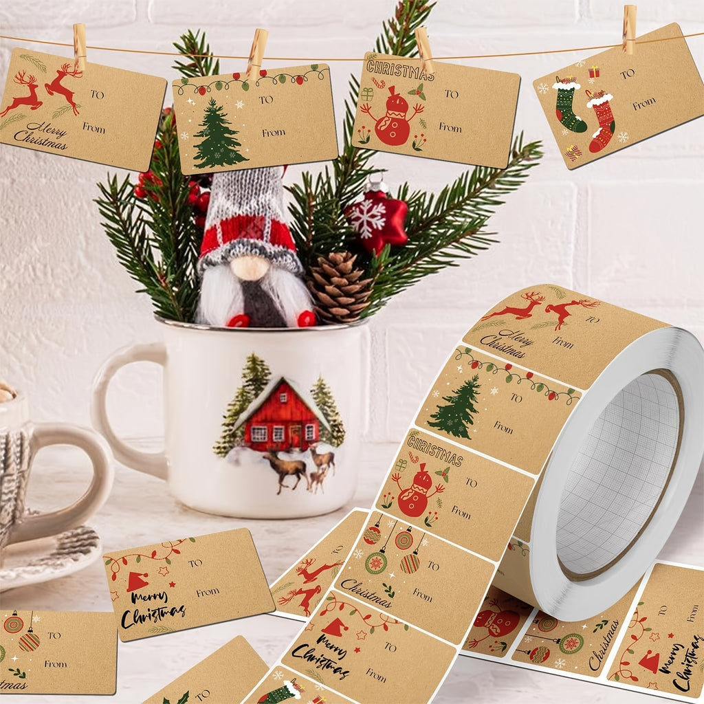 Samolepiace vianočné darčekové štítky – 210ks