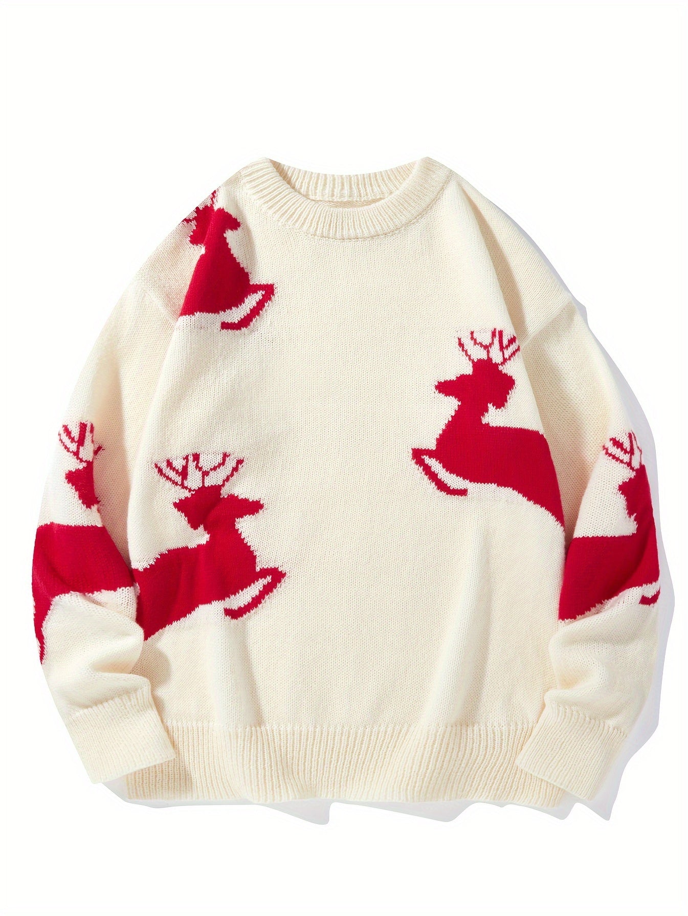Sveter s kresleným jeleňom – červený