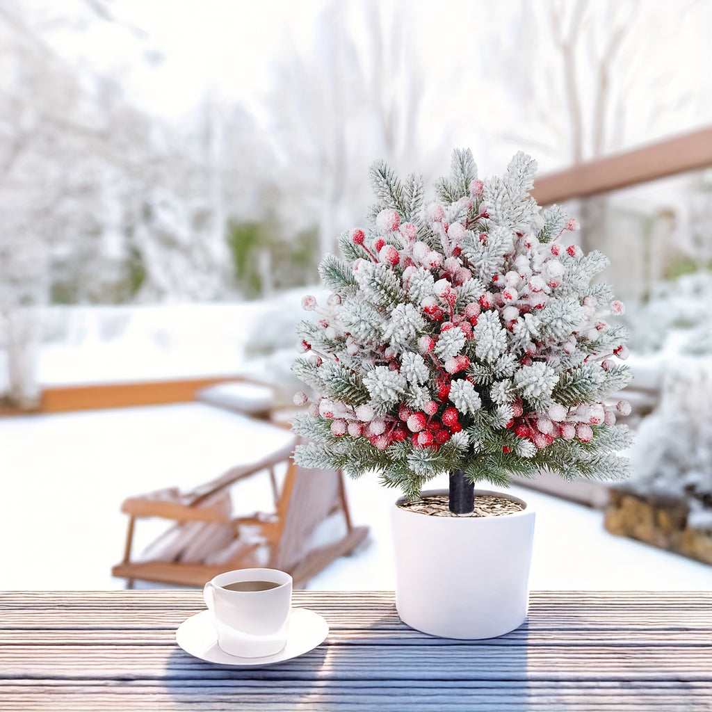 Umelý vianočný stromček – snehom pokrytý