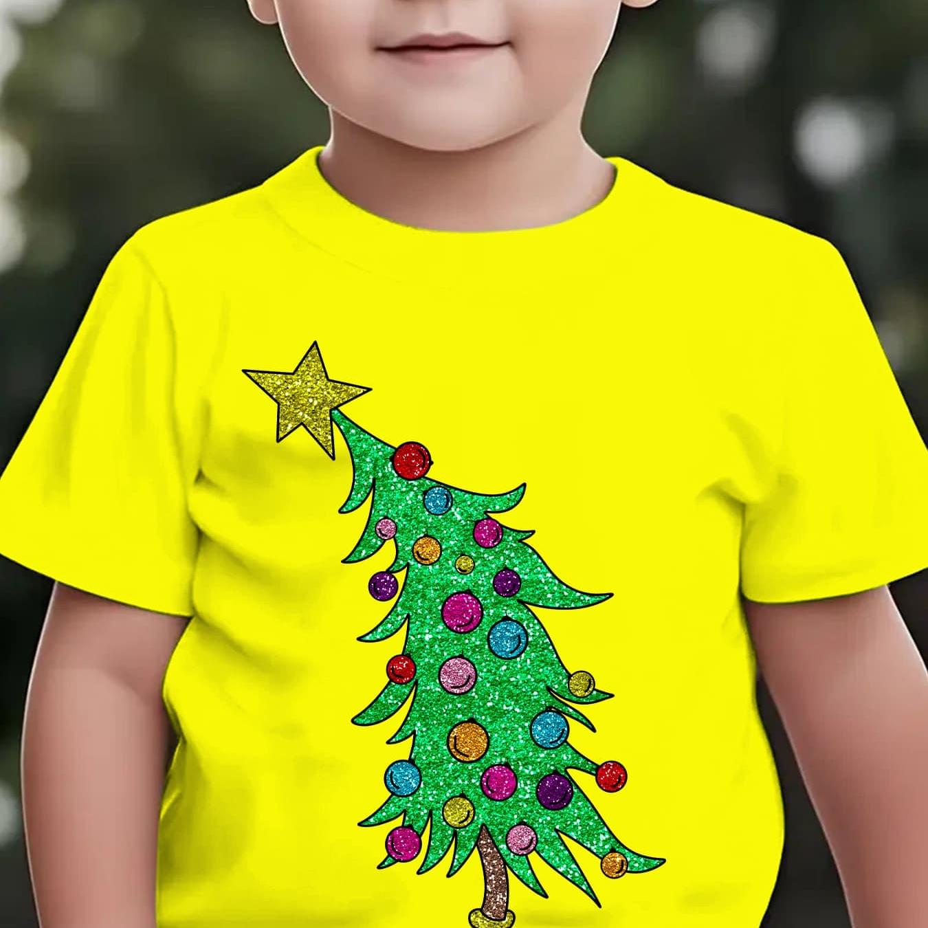 Tričko s vianočným stromčekom – béžové