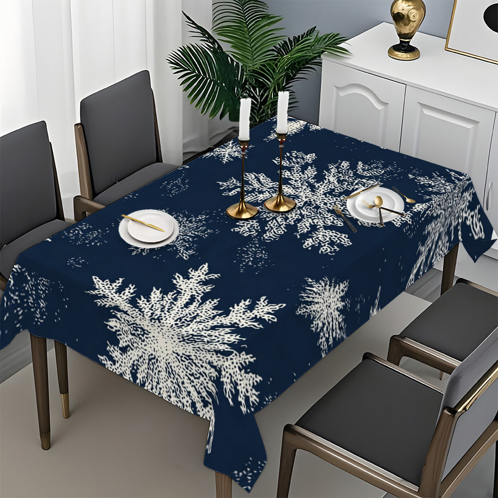 Obrus – modro-biely snehový vzor