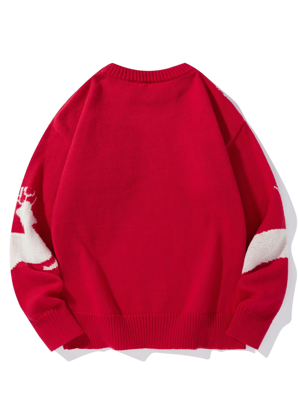 Sveter s kresleným jeleňom – červený