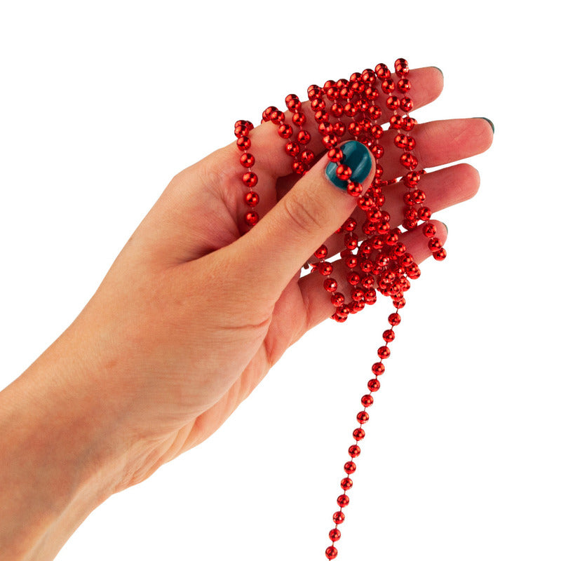 Vianočný korálkový reťazec – červený