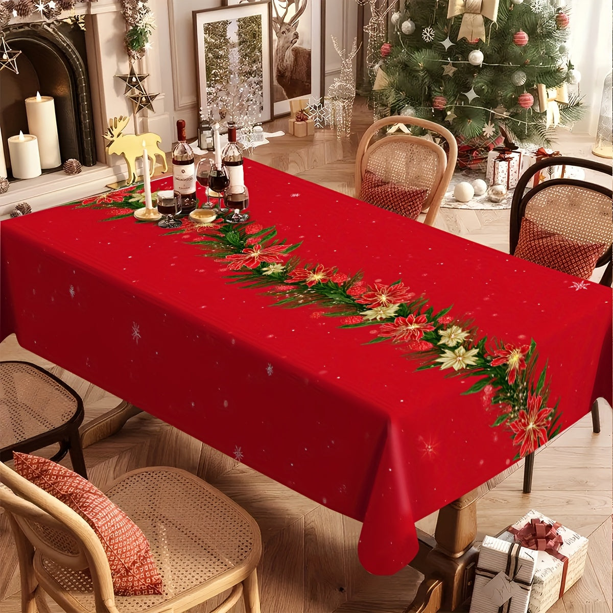 Obrus – Vianočný kvetinový vzor