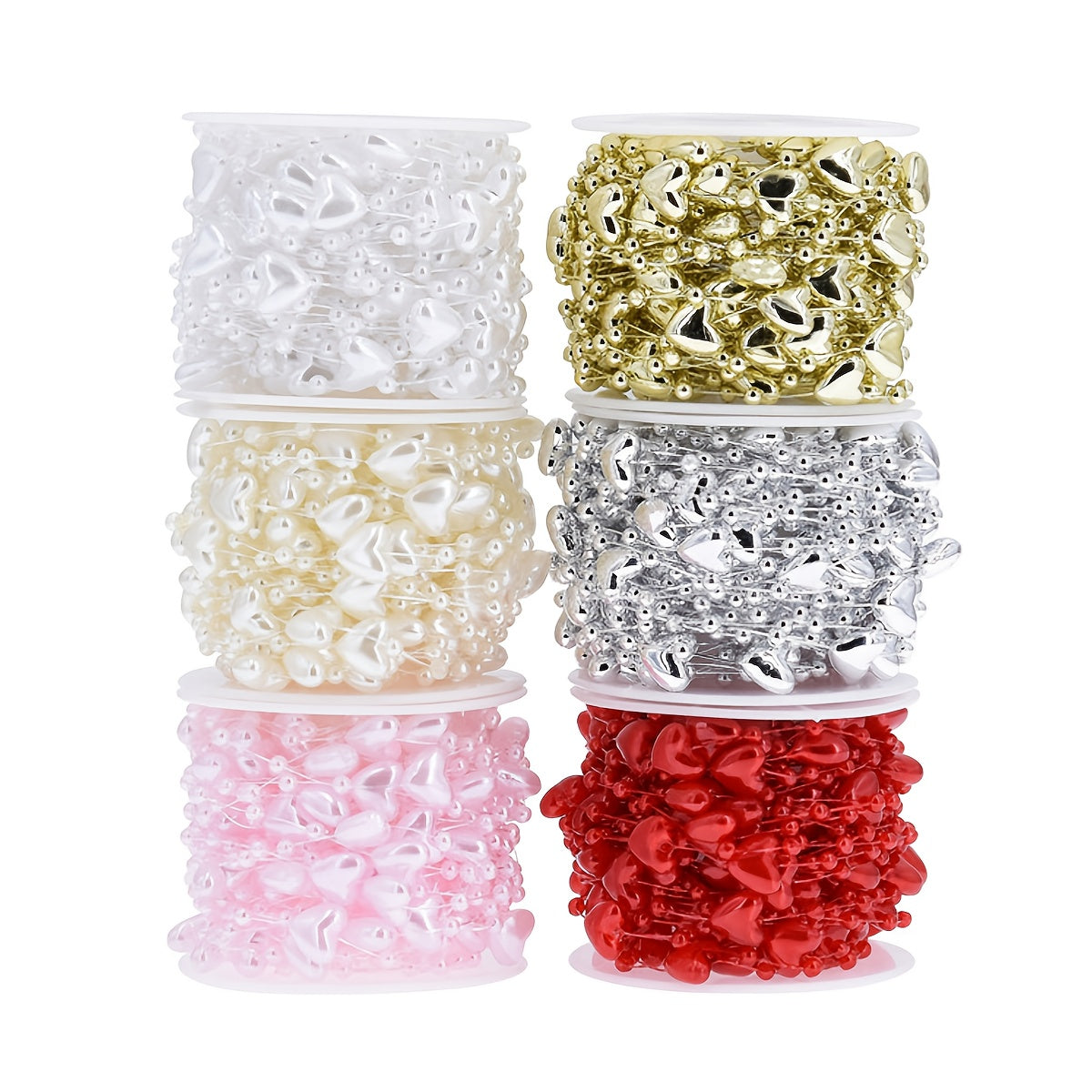 Vianočné srdiečkové korálky – 10m