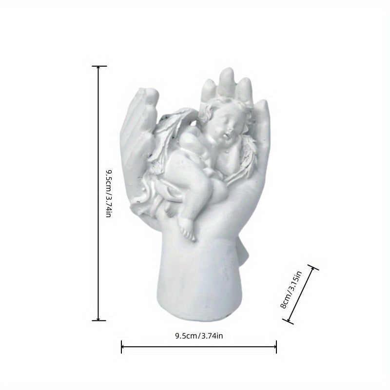 Socha anjela na dlani – biela