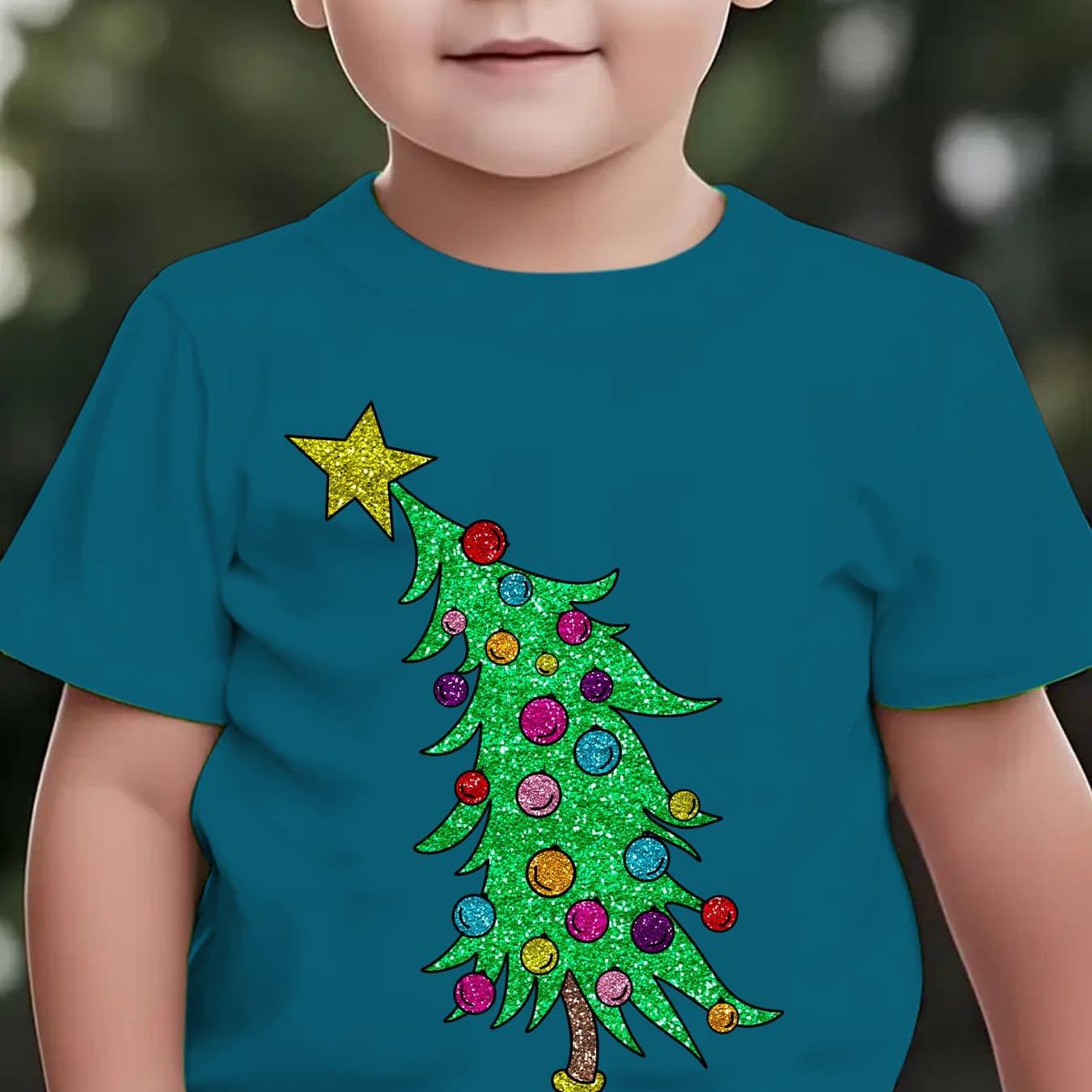 Tričko s vianočným stromčekom – béžové