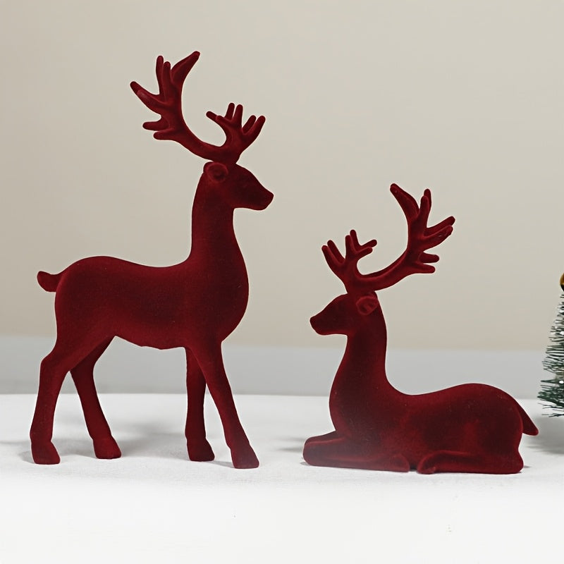 Súprava červených plyšových sobov