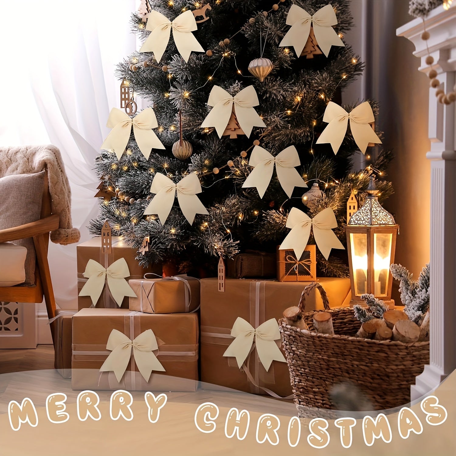 Vianočné mašle – krémovo biele