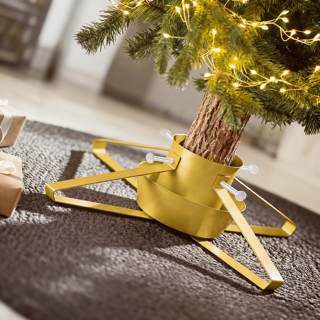 Stojan na vianočný stromček – zlatý