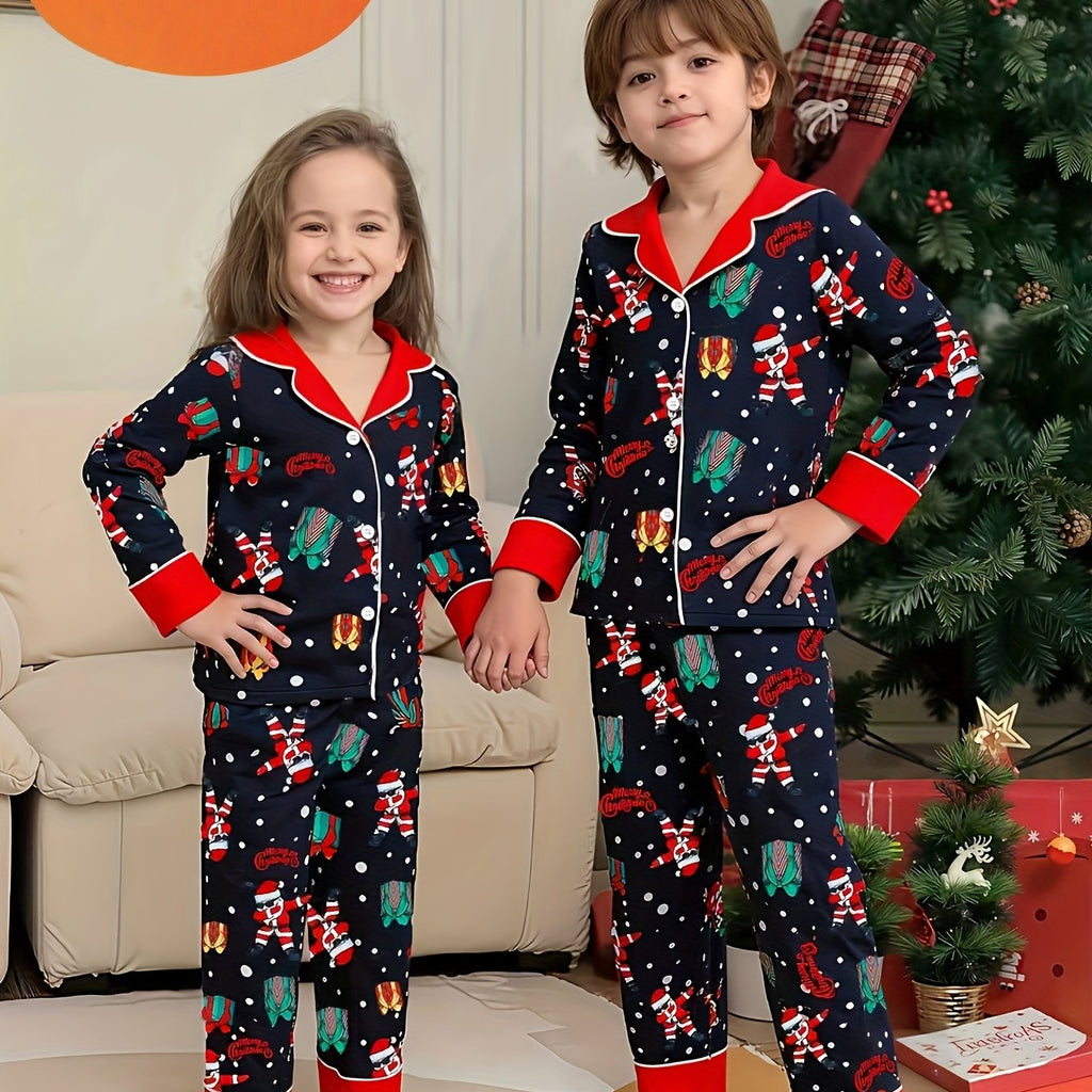 Vianočné pyžamo pre súrodencov – zmiešané farby