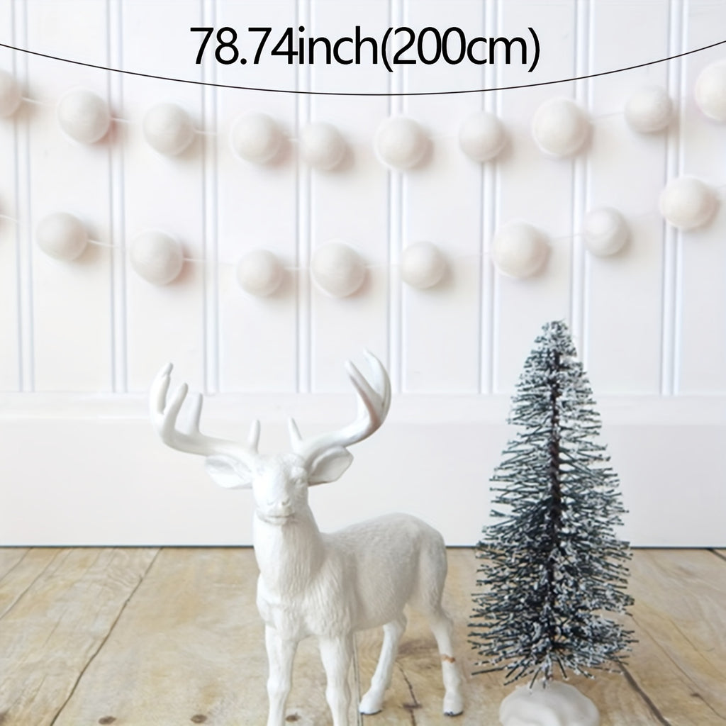 Girlanda z filcu – biela