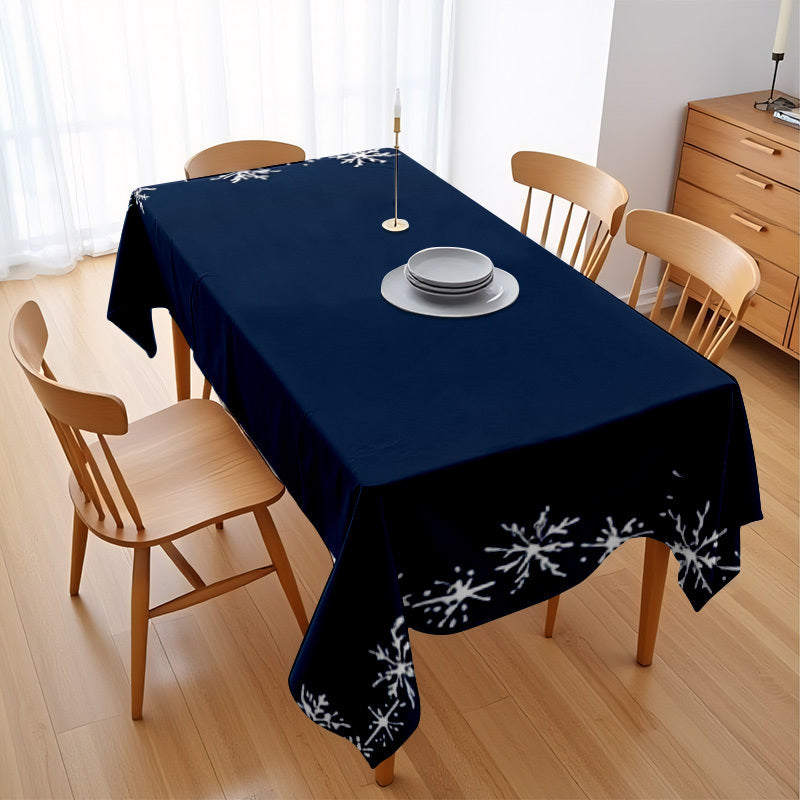 Obrus – modro-biely snehový vzor