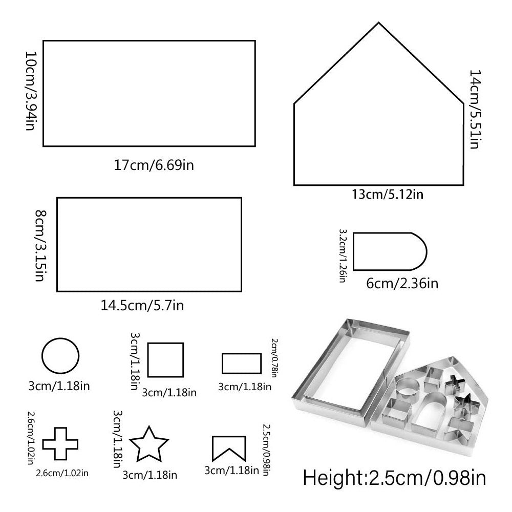 Súprava vykrajovačiek na perníkový domček – 10ks