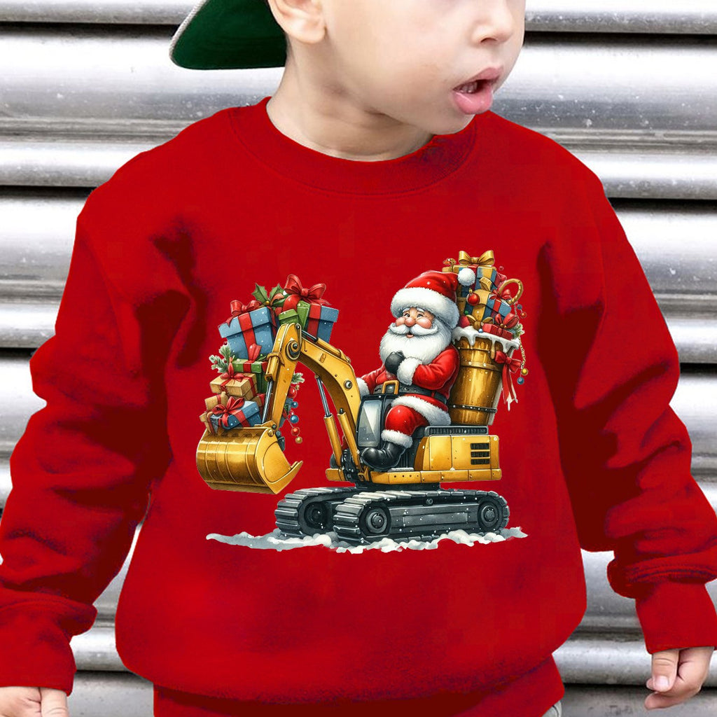 Mikina s potlačou Santa a bagra – pre chlapcov