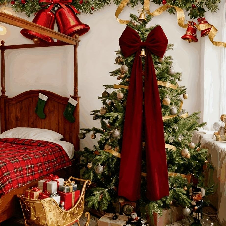 Vianočná mašľa – elegantná červená a zlatá