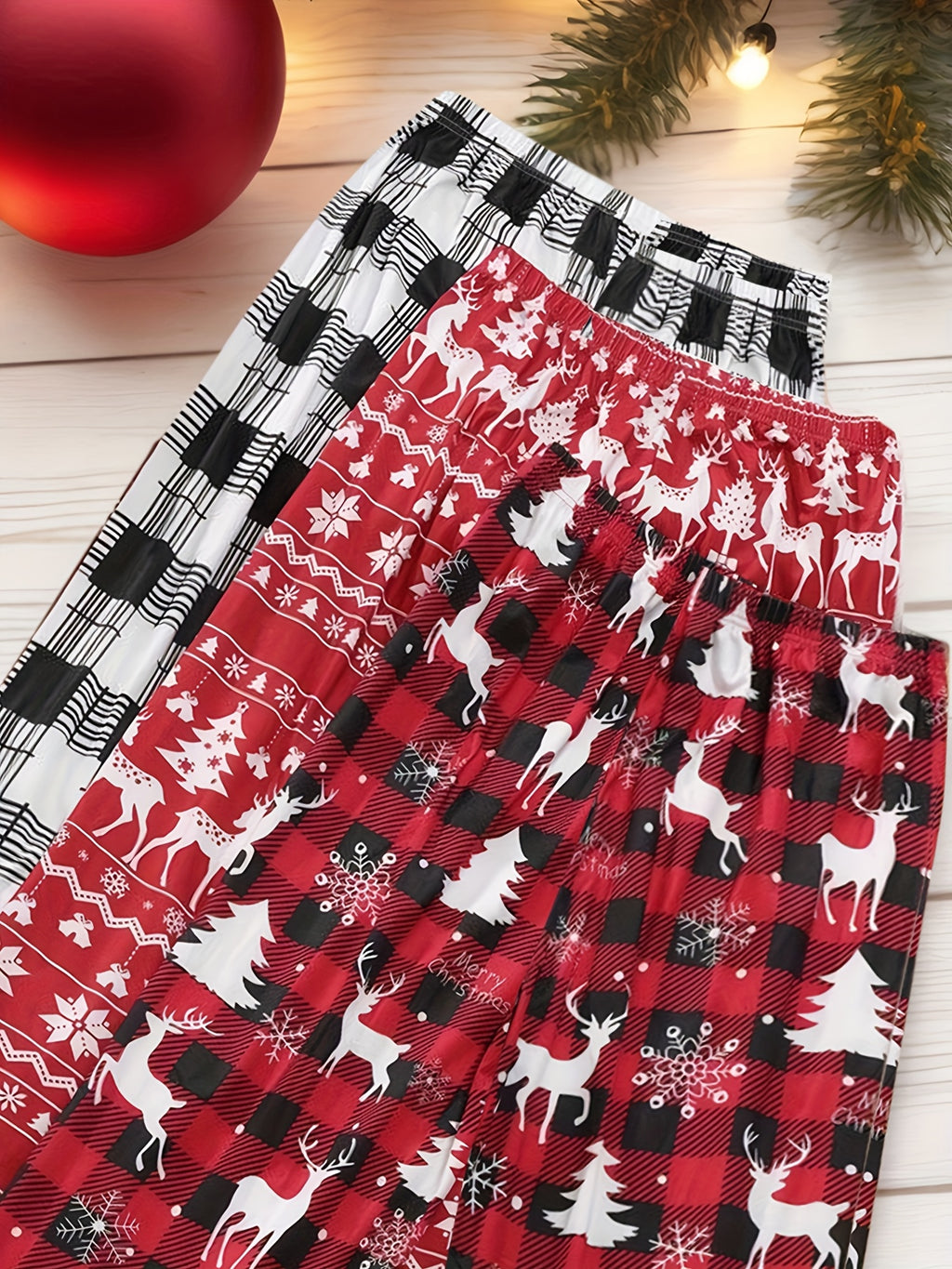 Vianočné nohavice – červené a biele