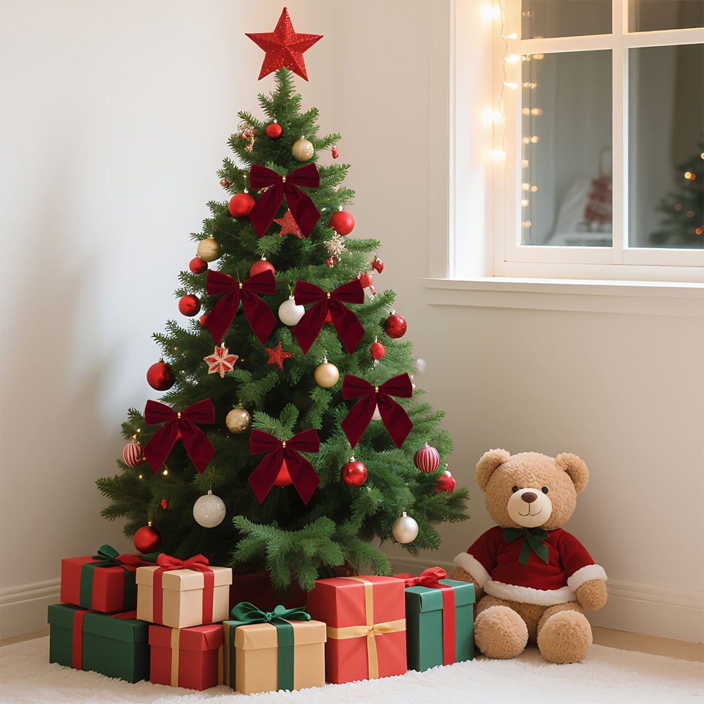 Vianočné mašle – burgundské