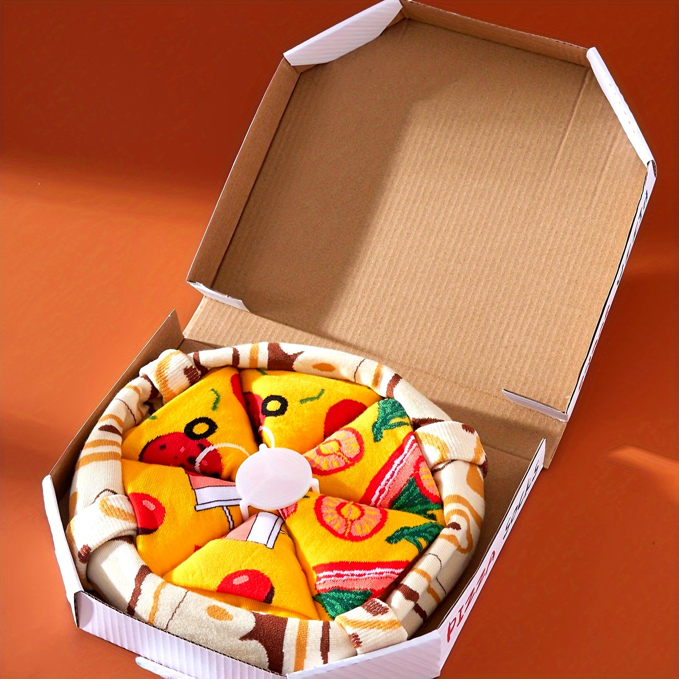 Ponožky s dizajnom pizze – 4 páry