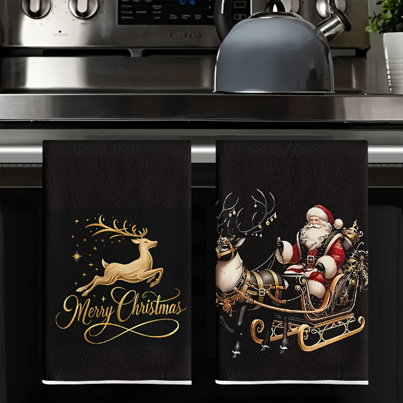 Utierky – čierne s motívom Santa Clausa