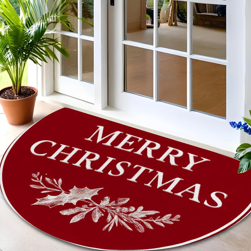 Vianočný rohožka – červená s bielou snehovou vločkou