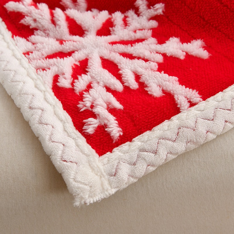 Deka so snehovými vločkami – červená