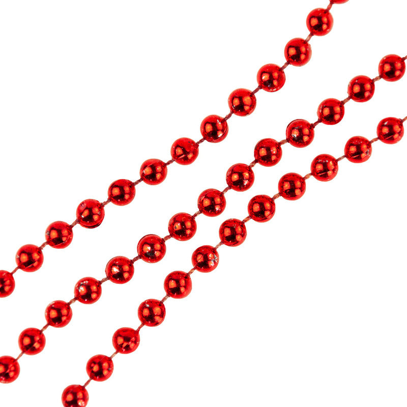Vianočný korálkový reťazec – červený