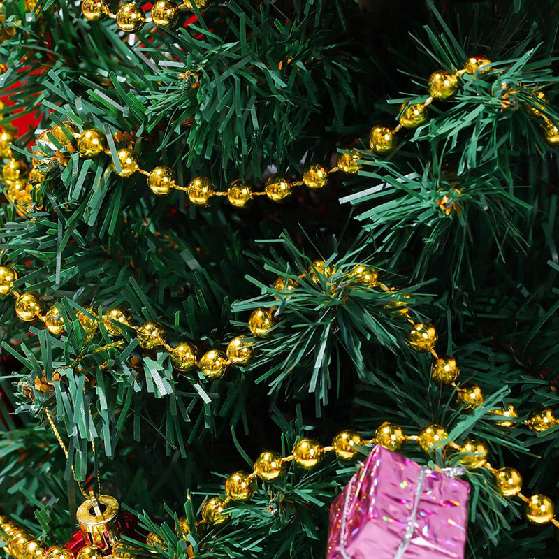 Vianočný girland s korálkami – zlatý