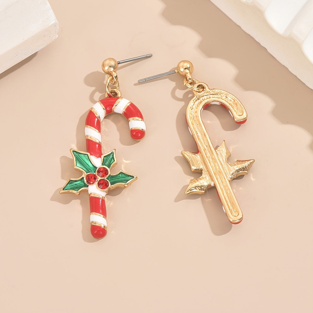 Vianočné náušnice – cukrové paličky