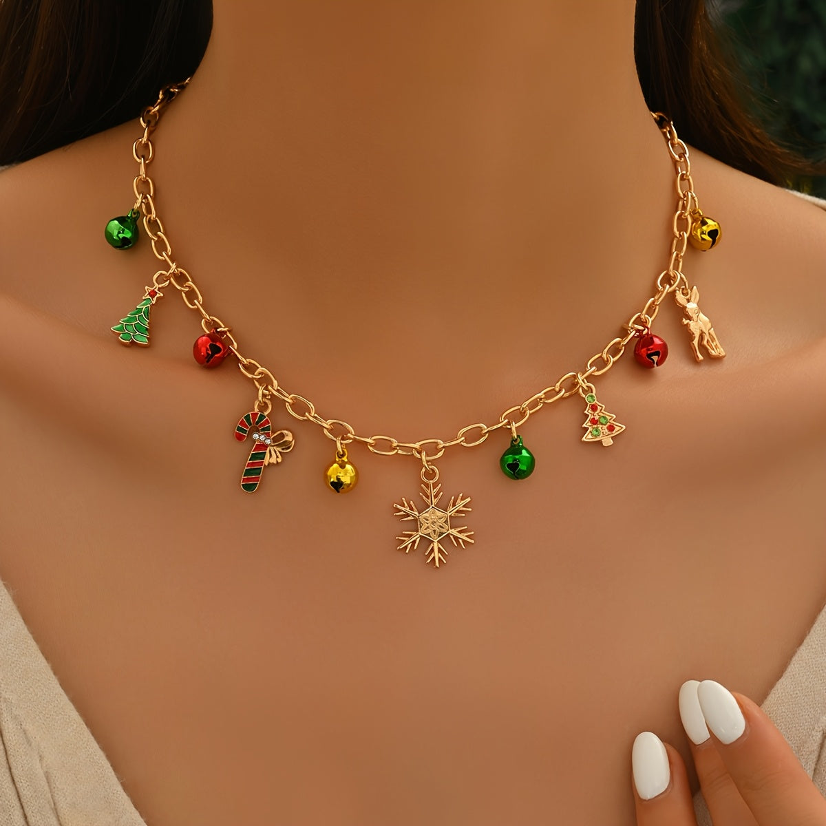 Vianočný náhrdelník – polychrómny