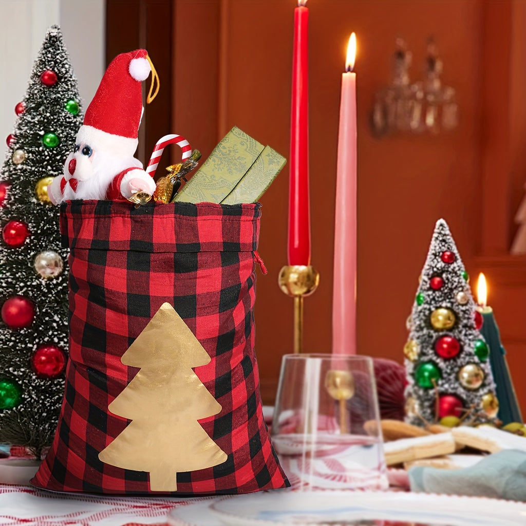 Darčekové tašky na Vianoce – červené s jeleňom