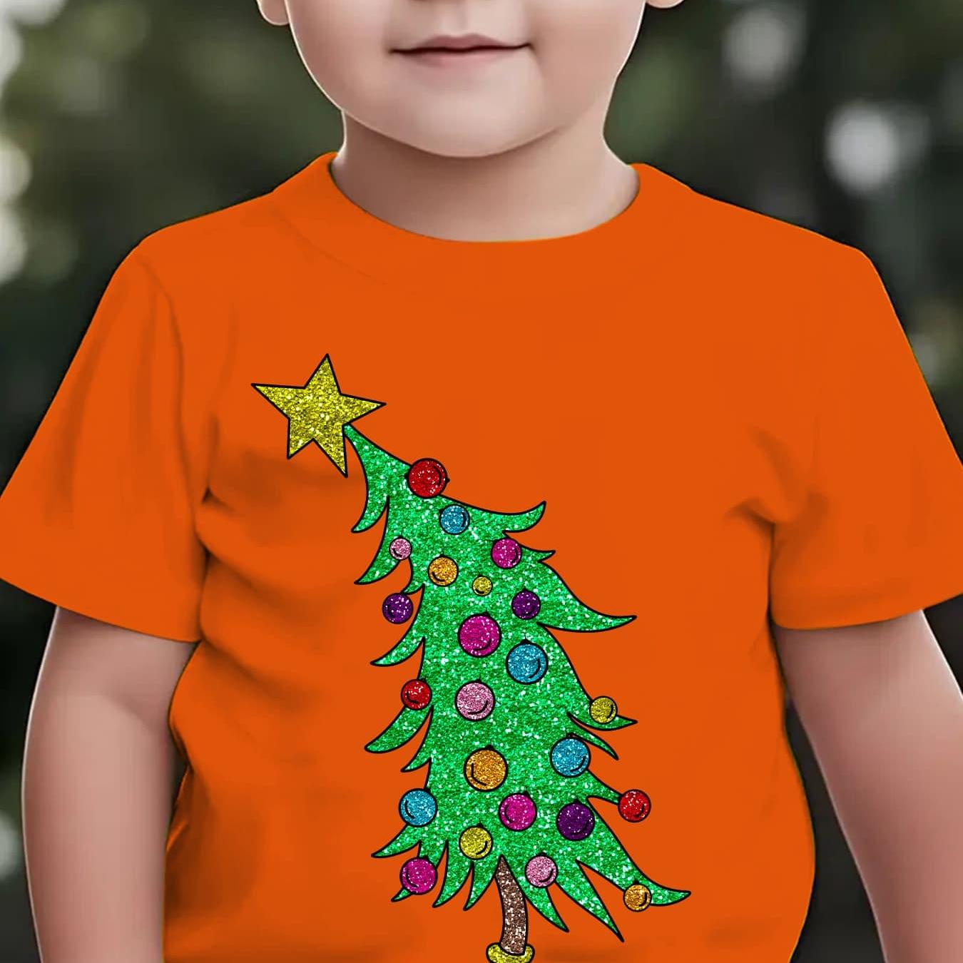 Tričko s vianočným stromčekom – béžové