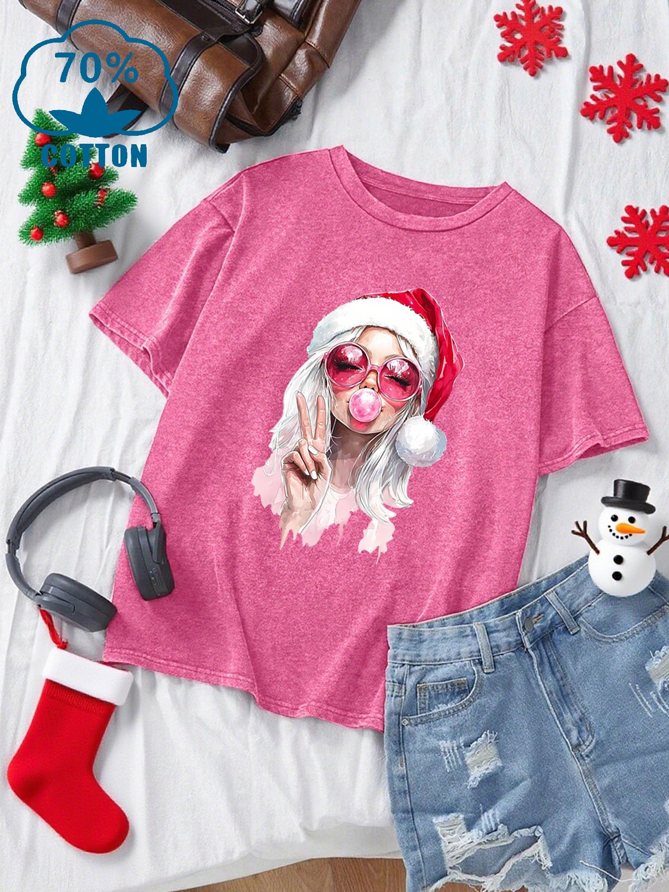 Vianočné tričko – ružové