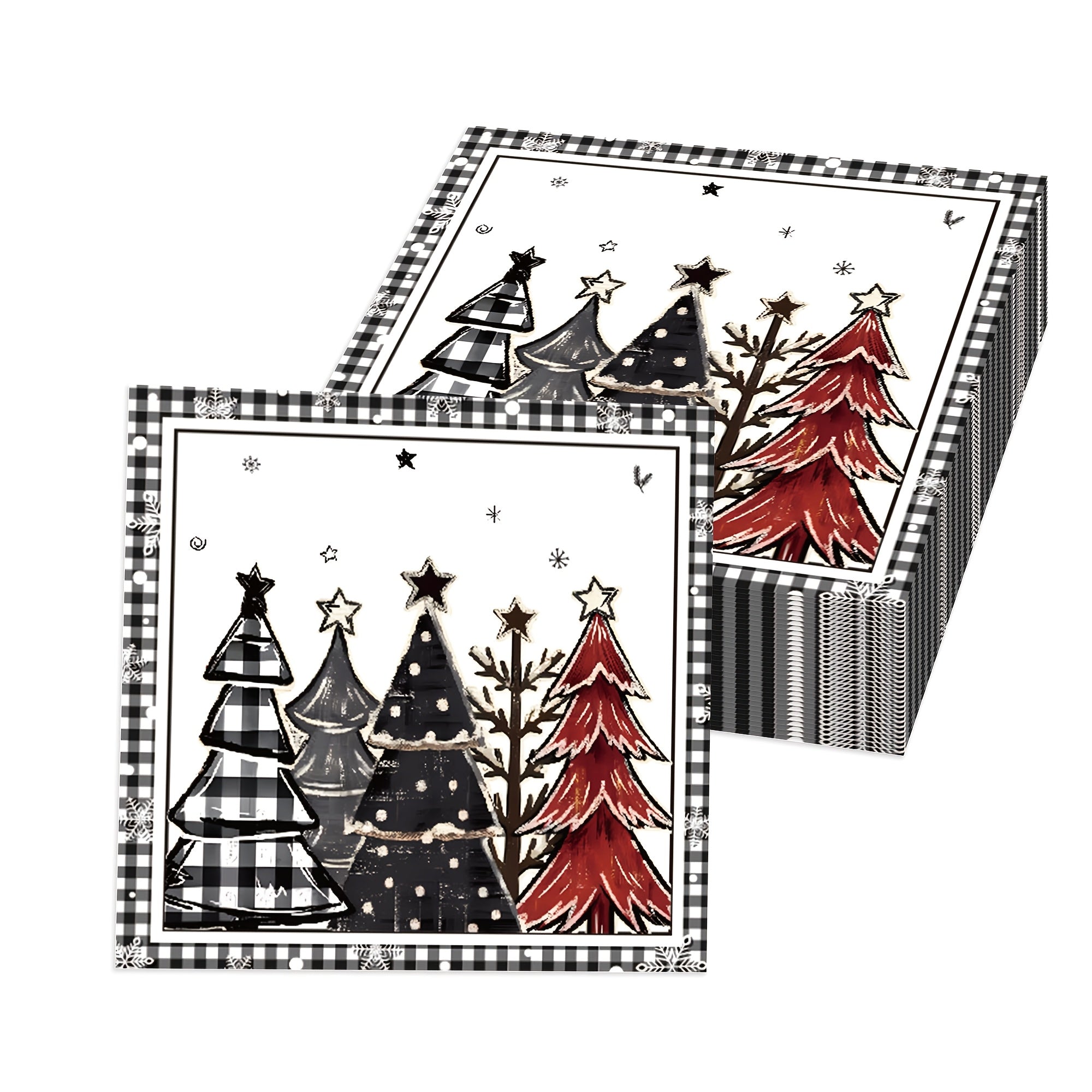 Vianočné servítky – čierno-biele