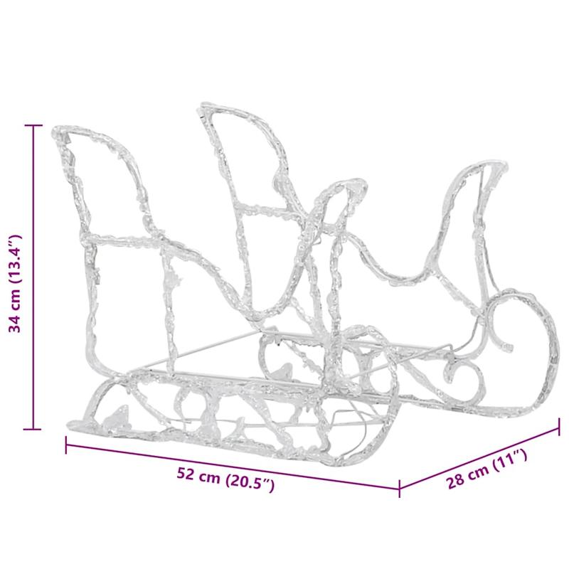 Vianočná dekorácia – sob a sane