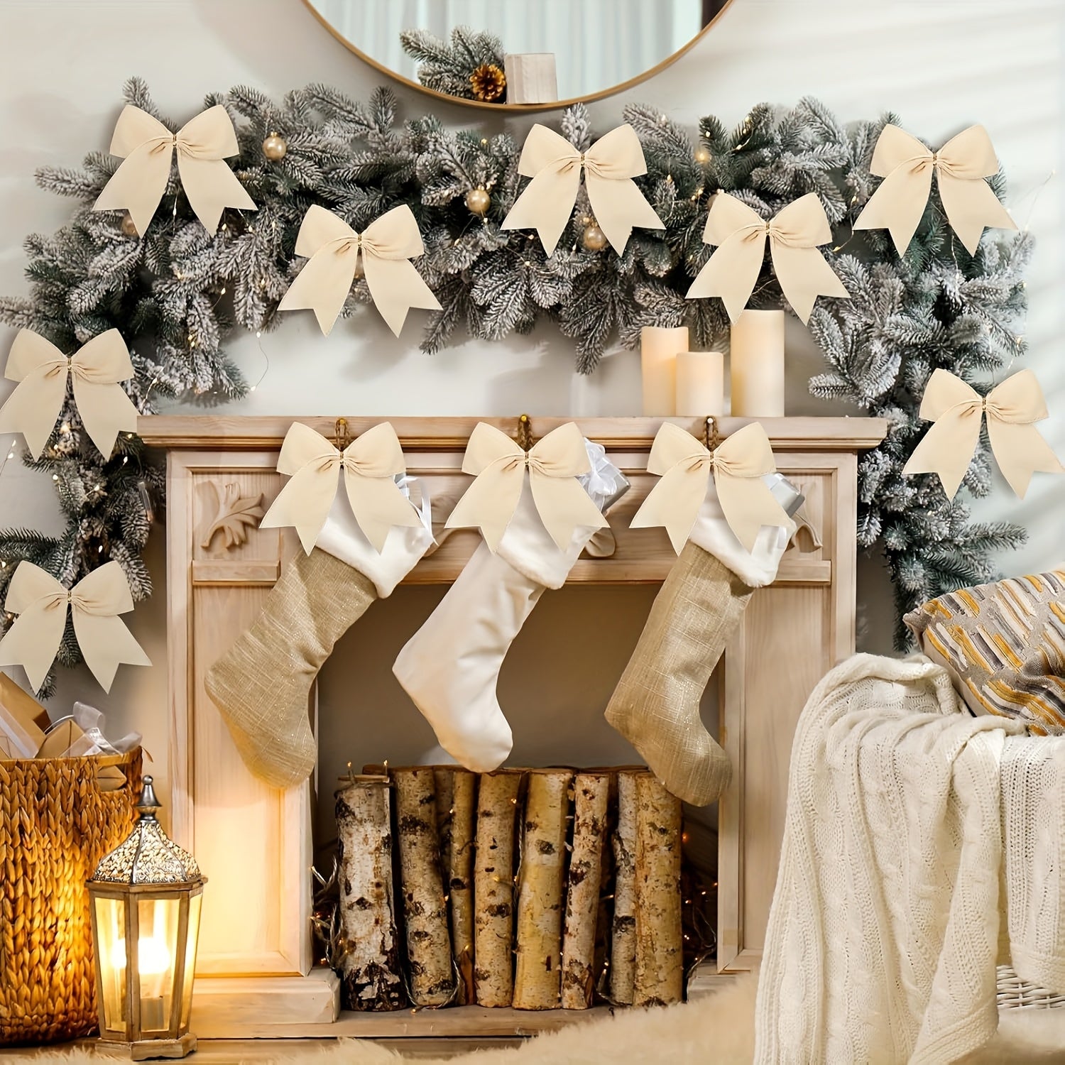 Vianočné mašle – krémovo biele