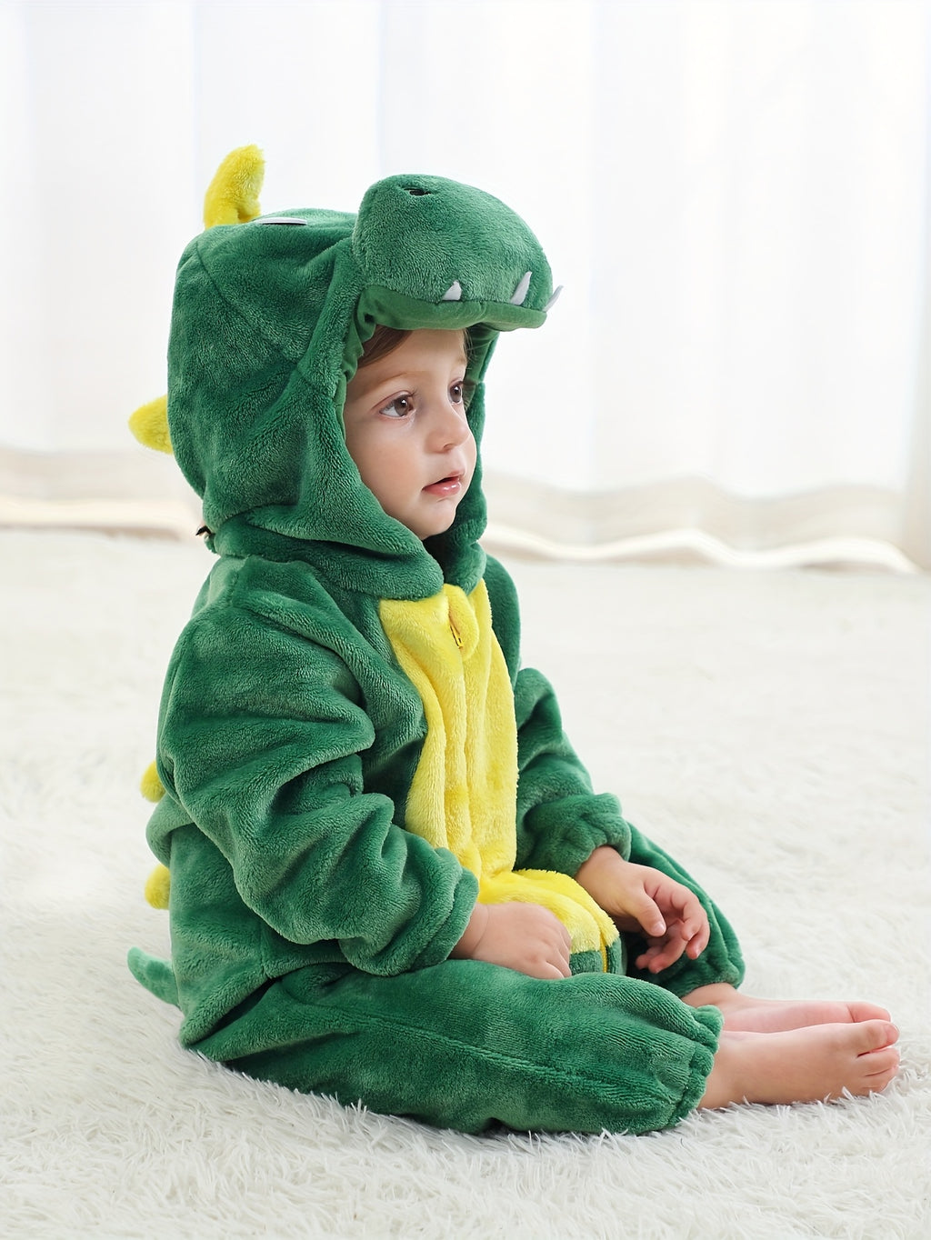 Detský overal s kapucňou – zelený jednorožec