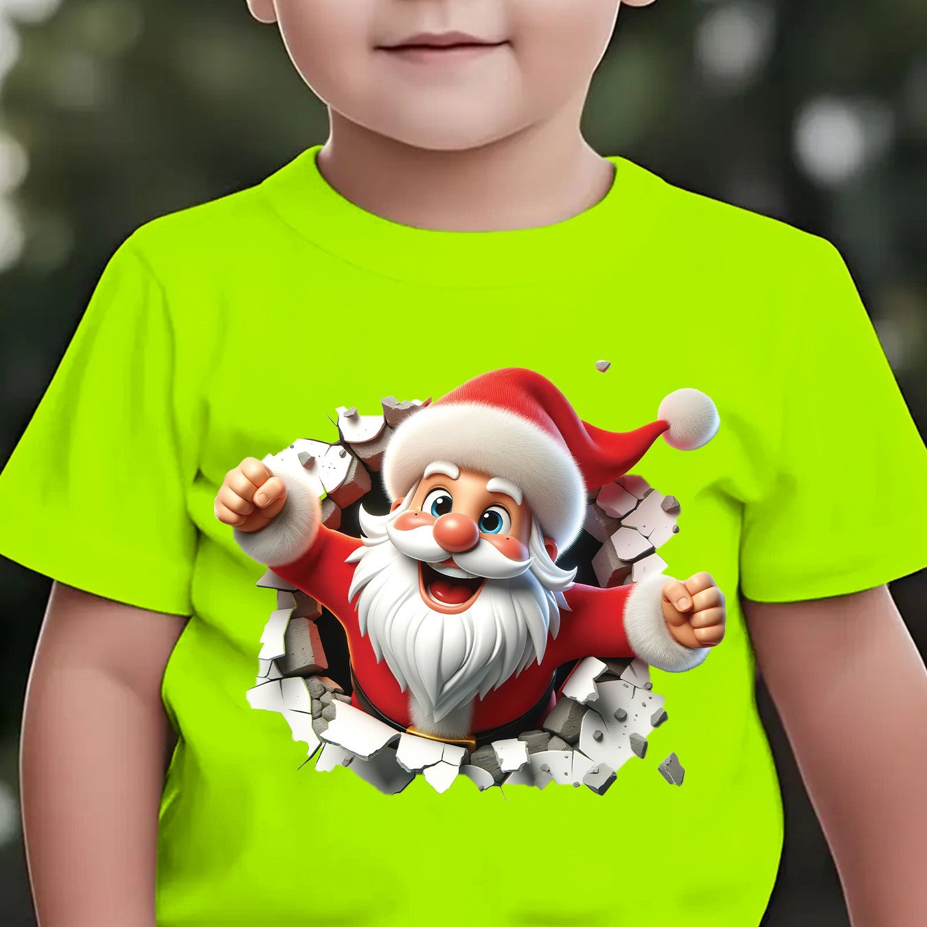 Tričko s 3D Santom – béžové