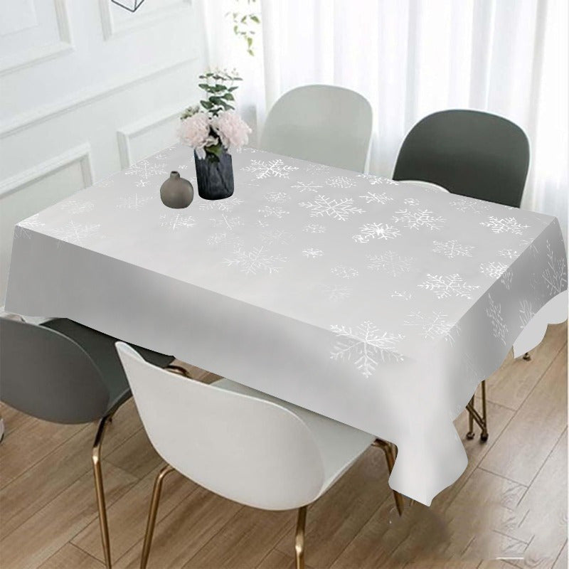 Obrus – snehové vločky na šedom pozadí