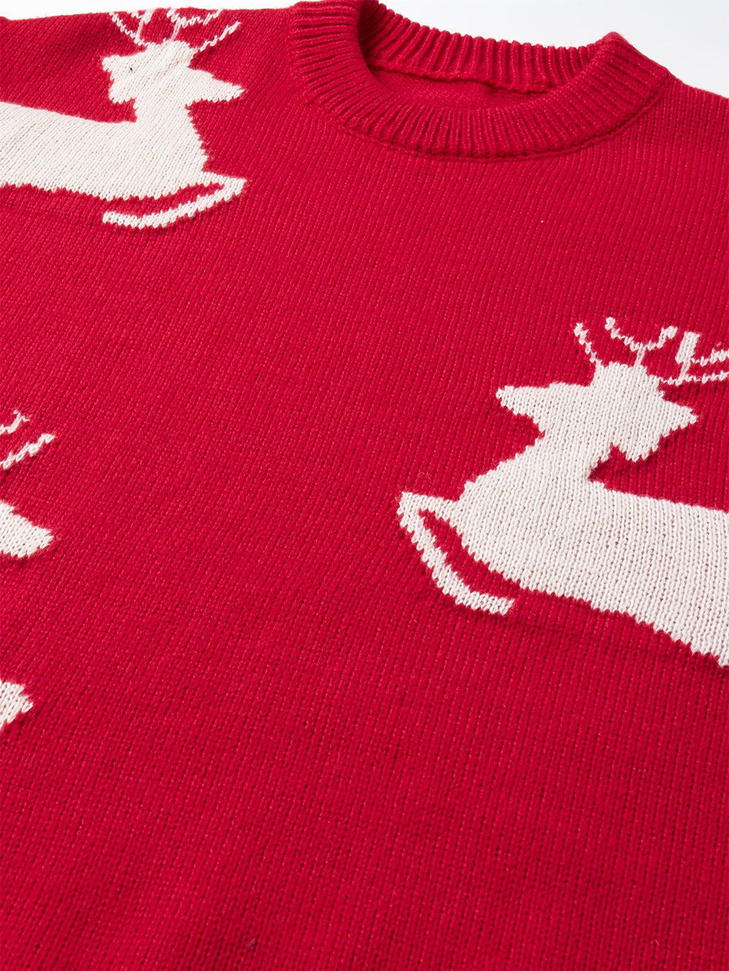 Sveter s kresleným jeleňom – červený