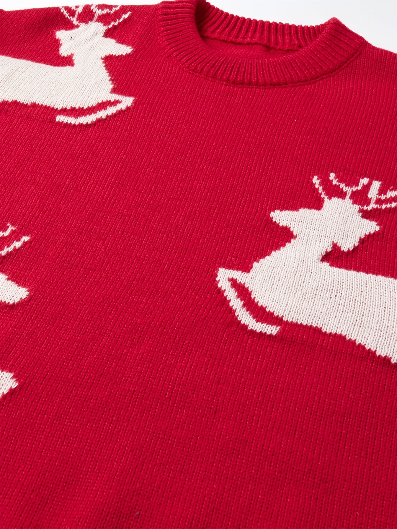 Sveter s kresleným jeleňom – červený