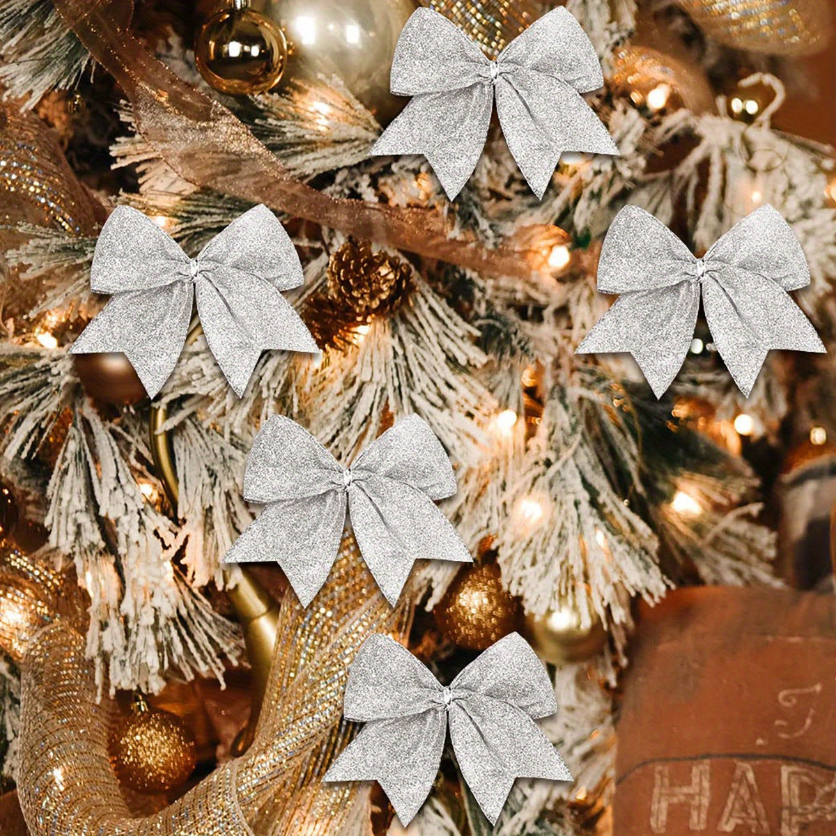 Vianočné mašle – strieborné