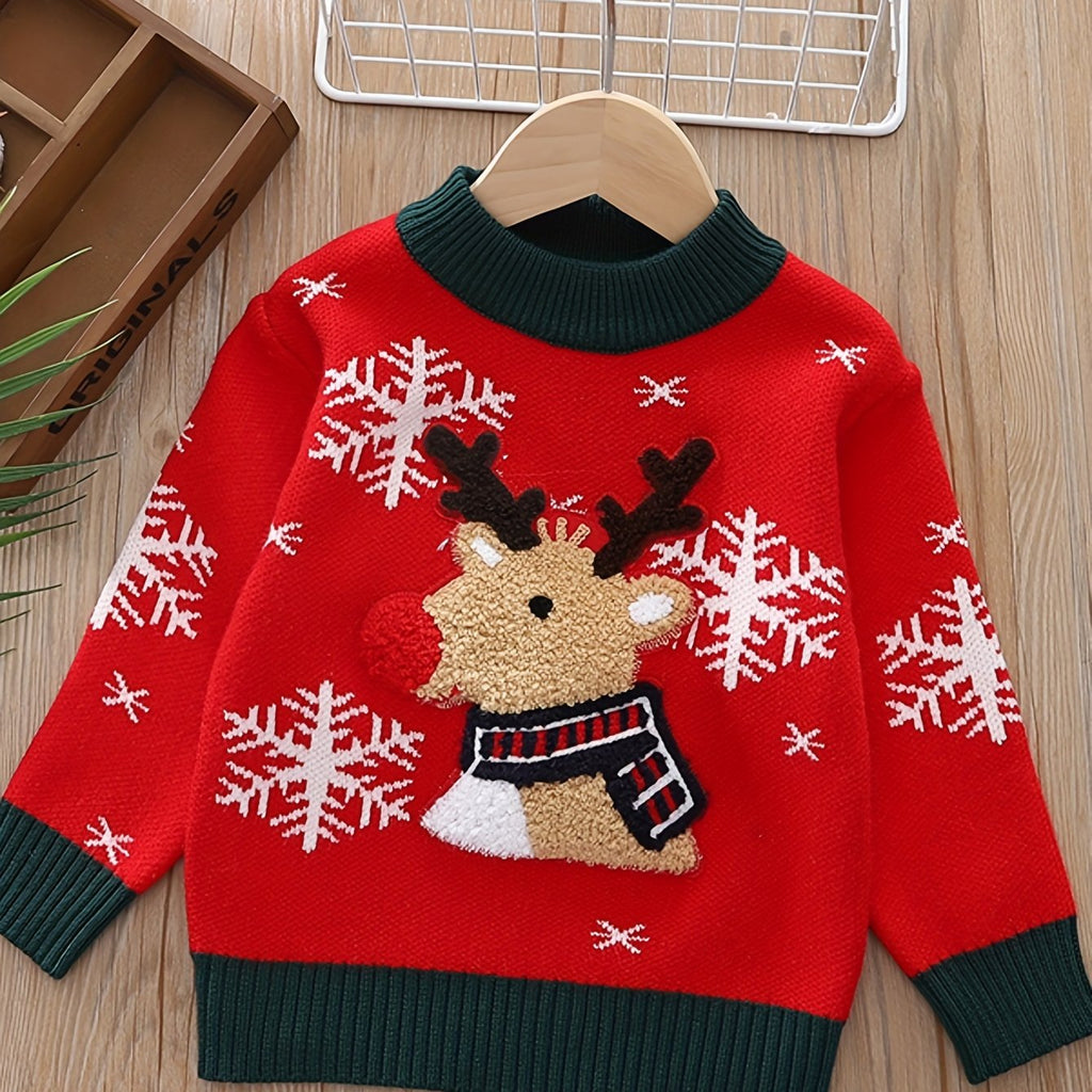 Detský vianočný sveter – červený a tmavozelený
