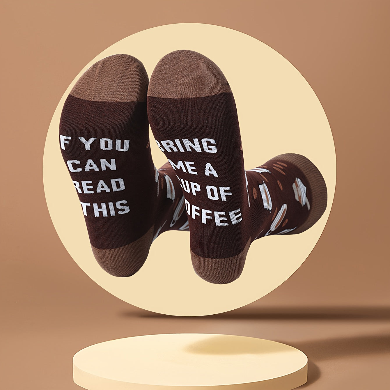 Ponožky po členky – kávový vzor