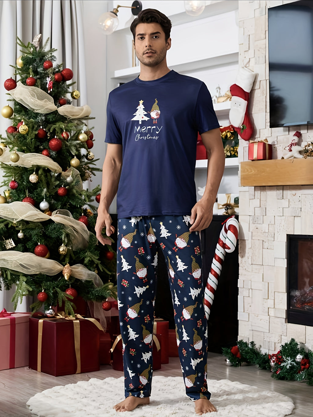 Pánske vianočné pyžamo – s potlačou