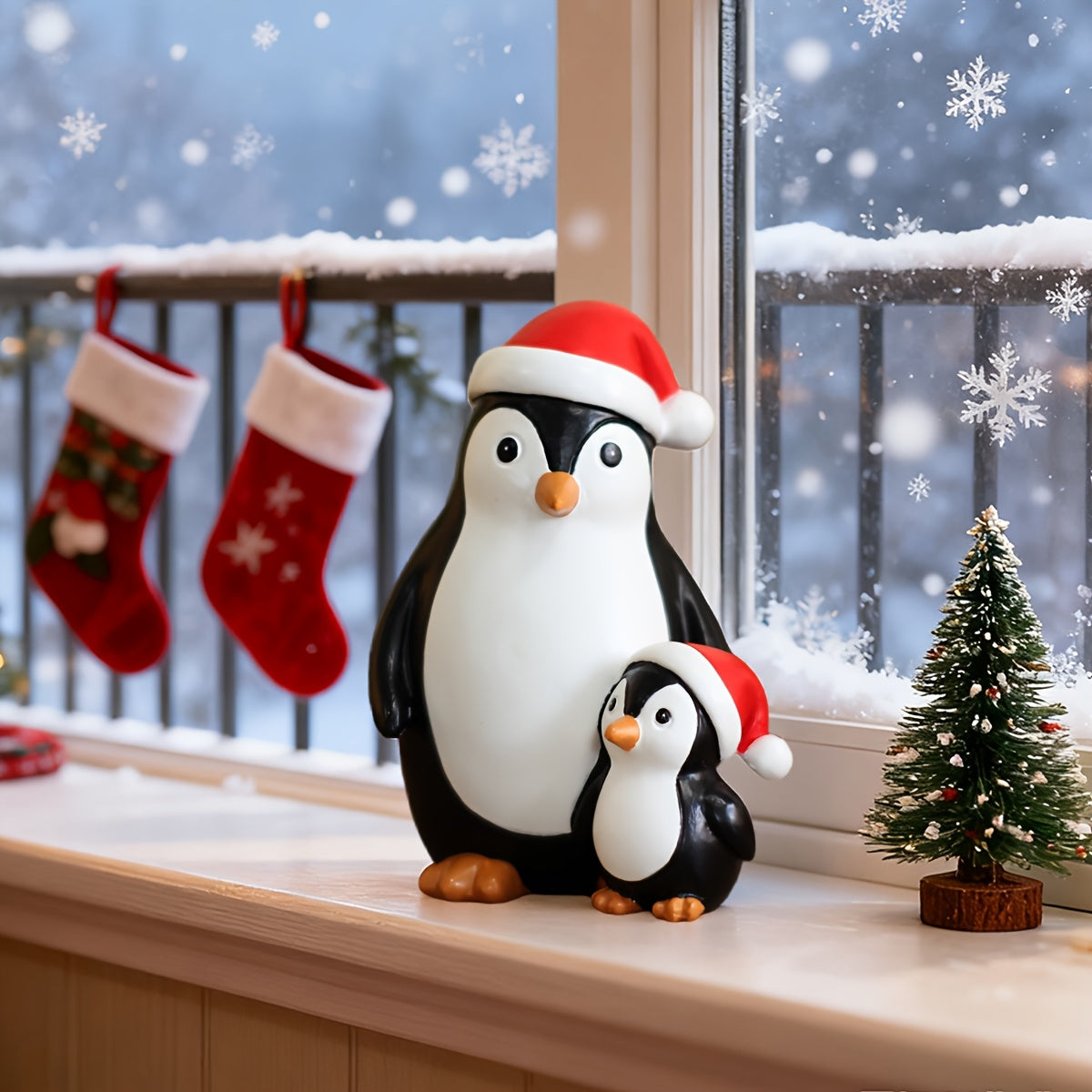 Vianočná dekorácia – rodina tučniakov