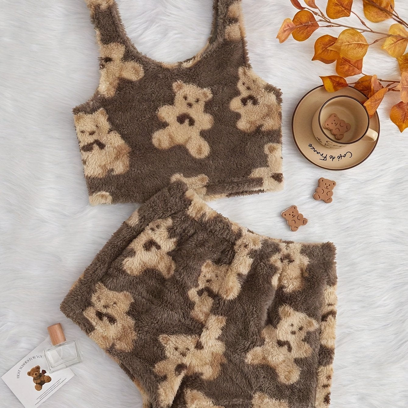 Dámsky plyšový pyžamový set – zvierací vzor