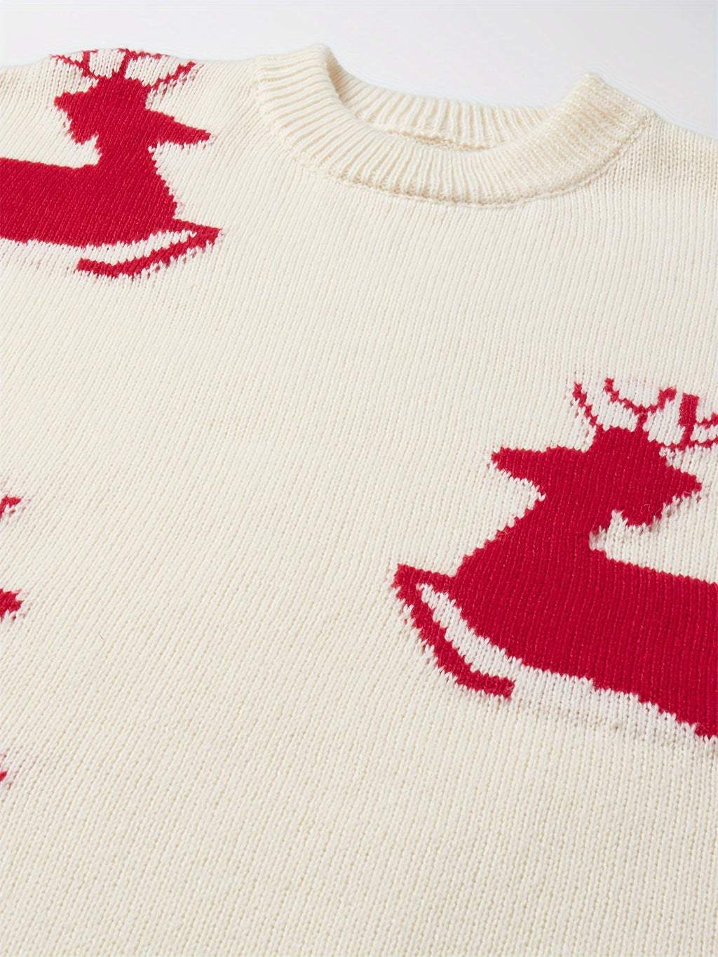 Sveter s kresleným jeleňom – červený